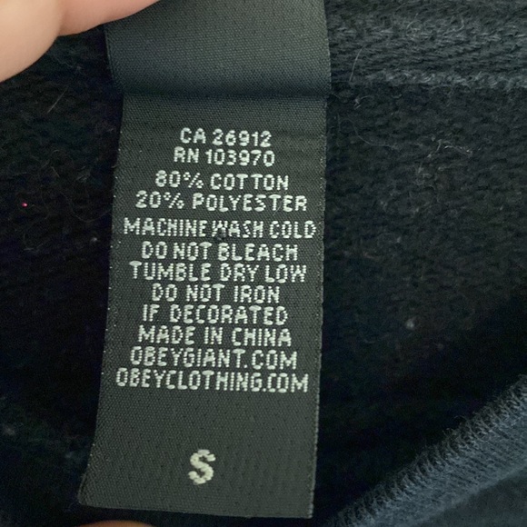 Obey Black Crewneck Sweater with Red Logo - Picture 7 of 9